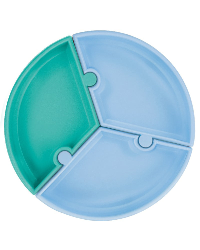 MINIKOIOI Puzzle Plate with Silicone Suction Cup – Blue