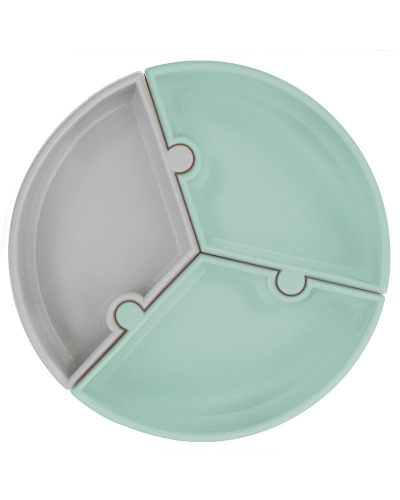 MINIKOIOI Puzzle Plate with Silicone Suction Cup – Green