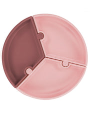 Assiette Puzzle MINIKOIOI avec Ventouse en Silicone – Rose
