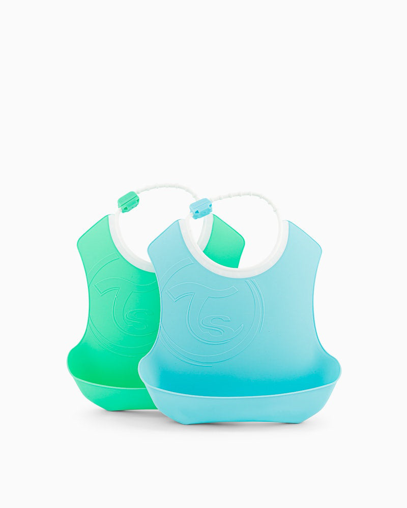 Set de 2 Bavoirs en Silicone Twistshake - Bleu/vert