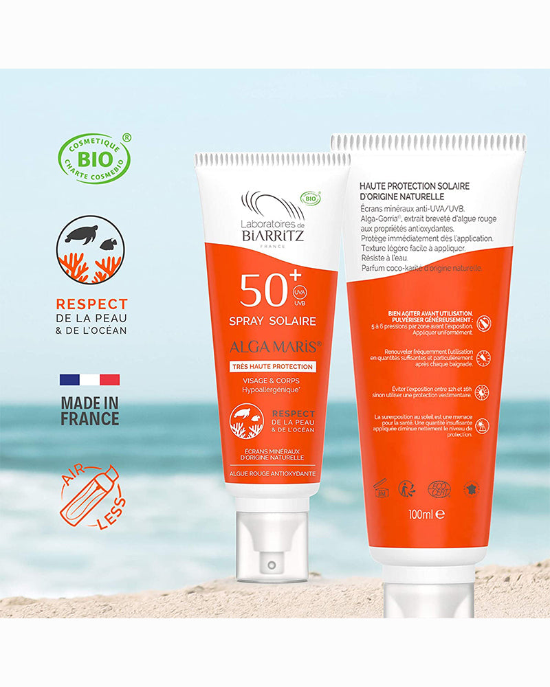Spray Solar Certificado Orgánico SPF50+ 100ml - Laboratoires de Biarritz