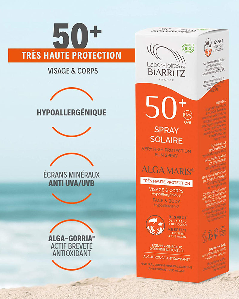 Spray Solar Certificado Orgánico SPF50+ 100ml - Laboratoires de Biarritz