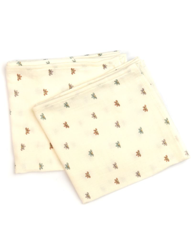 Bambidou Pack of 2 Burp Cloths - Lotus Flower