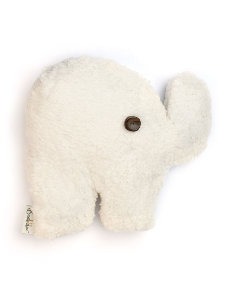 Bambidou Elephant Sherpa Pillow - Ivory