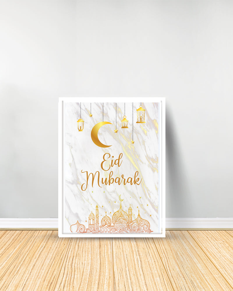 Decorative Table - Eid Mubarak - White