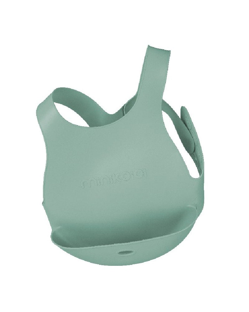 MINIKOIOI Silicone Back Attached Bib - River Green
