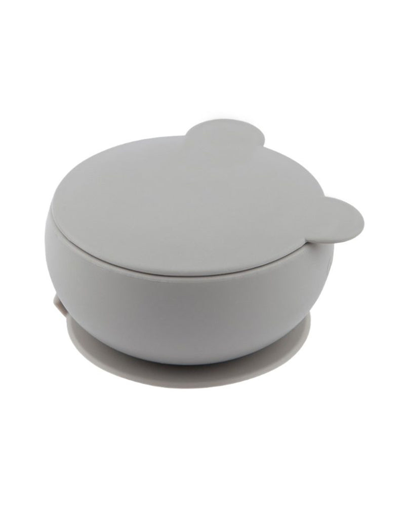 MINIKOIOI Cuenco de Silicona con Tapa y Ventosa - Gris