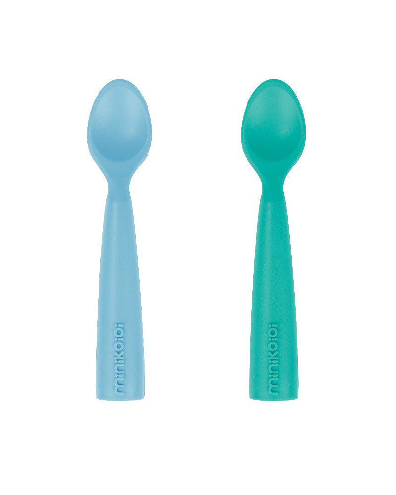 2 ملاعق منكوكوئي من السيليكون - زرقاء وخضراء